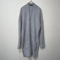 Raf Raf グレー　リブ編み　カーディガン　カジュアル　シンプル　M