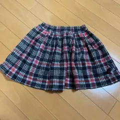 KP チェックキュロット　130センチ　黒×赤