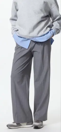 タックワイドパンツ丈長め　ユニクロ