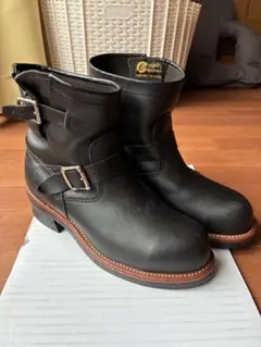 CHIPPEWA エンジニアブーツ USA製 黒 レザー vintage - メルカリ