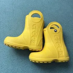 crocs イエロー 長靴 ハンドル付き