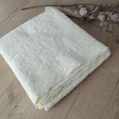 【在庫わずか♪】ダブルガーゼ ＊コットン刺繍レース生地 ＊ スカラップ