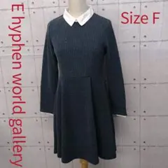 E hyphen world gallery 襟付 ニット フレア ワンピース