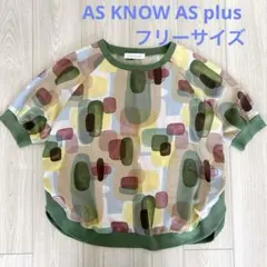 AS KNOW AS plus マルチカラープリント 半袖Tシャツ プルオーバーのサムネイル