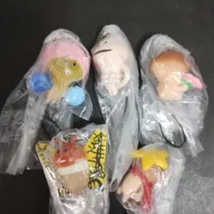 ☆新品未開封☆なめこ栽培キット☆んふんふストラップ5種セット