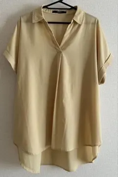 イエロー　ポリエステルシャツ