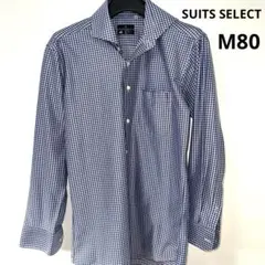 【SUITS SELECT】 4S ワイシャツ　ブルーチェック