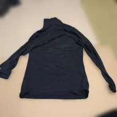 H207 ダークネイビー タートルネック 長袖トップス L