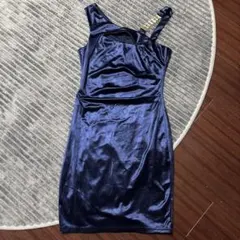 ネイビーブルー タイトフィットドレス