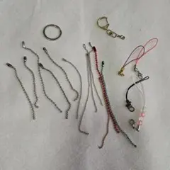 【まとめ売り】ボールチェーン ストラップパーツ キーホルダー金具 金具セット