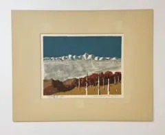 木版画 アルプス遠望 57 H.AZUMI サイン入り 木版画 アルプス遠望 57 H.AZUMI サイン入り - メルカリ