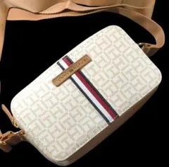 【新品未使用】トミー・ヒルフィガー　ショルダーバッグ オフホワイト モノグラム柄