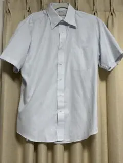 ＯＲＩＨＩＣA オリヒカ　シャツ　半袖　薄いブルー ストライブ LL