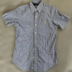 Ralph Lauren 半袖シャツ ストライプ ワンポイントロゴ 刺繍 古着
