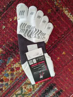 TABIO レーシングソックス Mサイズ ホワイト/グレー