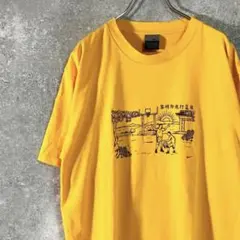 00s NIKE　Ｔシャツ　スウォッシュロゴ イエロー バスケ　プリント