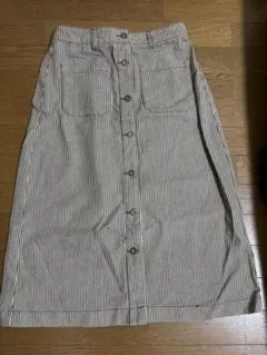 ストライプ柄タイトスカート Lサイズ　ブラウンストライプ