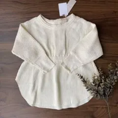 プティマイン petitmain ホワイトニット トップス 100