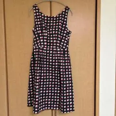 kate spade ノースリーブ 膝丈ワンピース 総柄 ネイビーのサムネイル