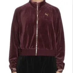 PUMA ベロア ジップアップ Mバーガンディ