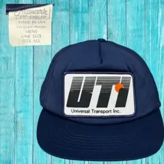 【USA製】90s 企業ロゴ トラッカーキャップ ネイビー Aramark 希少