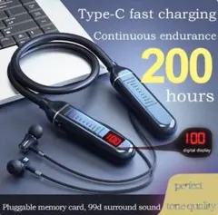 ブルートゥースヘッドフォン　満充電２００時間再生　高音質　ｃ充電　＝＝新品＝＝