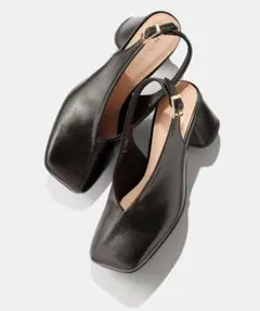 LEPSlM スクエアトゥヒールパンプス