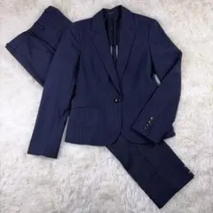 SUIT SELECT ウォッシャブル　ビジネススーツ 紺ストライプ　9号