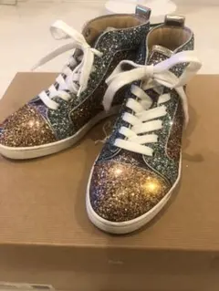 Christian Louboutinグリッターハイカットスニーカー