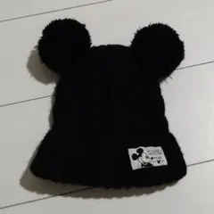 ★キッズ/ミッキーマウスブラックニット帽★