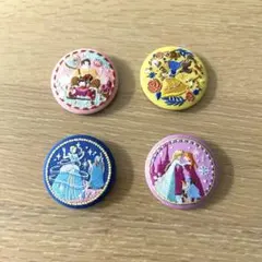ディズニー　刺繍缶バッジ2 4個セット