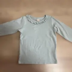 petit main ミントグリーンフリル長袖カットソー 110