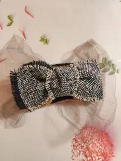 カシラ　リボン付きフリンジヘアバンド