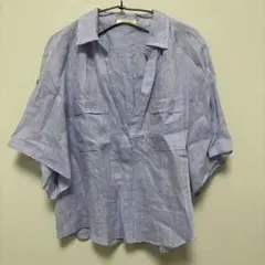 BALLSEY✳︎半袖シャツ ブルー リネン100%のサムネイル