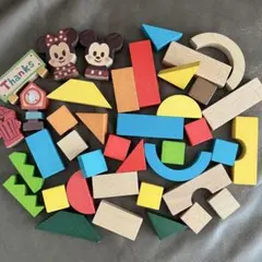 Disney KIDEA＆BLOCK ミッキー＆フレンズ 木製つみきセット