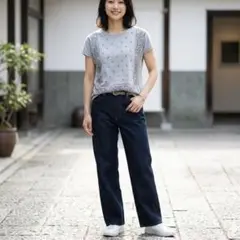 【美品】ビューティー＆ユース ペイズリー刺繍バンダナ柄カットソー