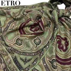 【極美品】ETRO エトロ ペイズリー柄 ロゴ 大判ストール スカーフ