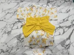 花柄甚平 70cm ホワイト/イエロー