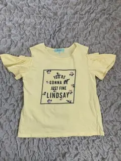 Lindsay リンジィ　肩空きロゴTシャツ　L160
