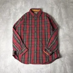 ST JOHN'S BAY オンブレチェック ヘビーフランネルシャツ XL 赤