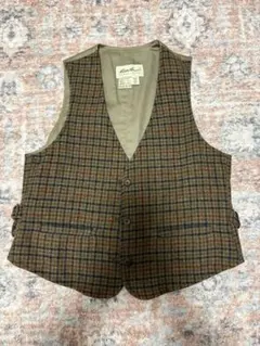 Eddie Bauer チェック柄ウールベスト XS