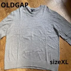 00s OLD GAP 古着 vネック コットンニット 無地 グレー XL
