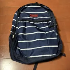 コールマンリュック　紺色ストライプ