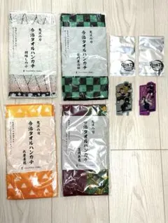 【鬼滅の刃】今治タオルハンカチ4枚セット 猗窩座再来 映画特典 クリアカード2枚