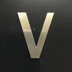 ステンレス 切り文字【V】　ゴシック体 厚さ 3mm　サイズ 15 mm