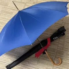 FOX UMBRELLAS 雨傘 ネイビーブルー　ウッドハンドル　細巻傘