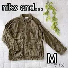 【美品】niko and… ニコアンド ミリタリー シャツジャケット カーキ