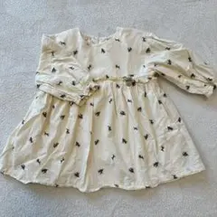 【SLAP SLIP】花柄刺繍ワンピース フリル 90 女の子 春 裏地