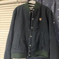 MAISON KITSUNÉ ダークグリーン スタジャン