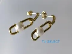 ゴールドリング パールピアス 輪 大人可愛い♡♡